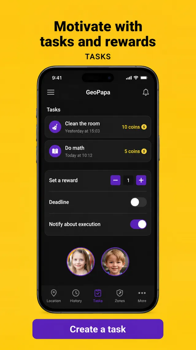 Geopapa store preview of tasks and rewards